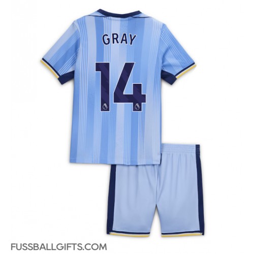 Tottenham Hotspur Archie Gray #14 Fußballbekleidung Auswärtstrikot Kinder 2024-25 Kurzarm (+ kurze hosen)